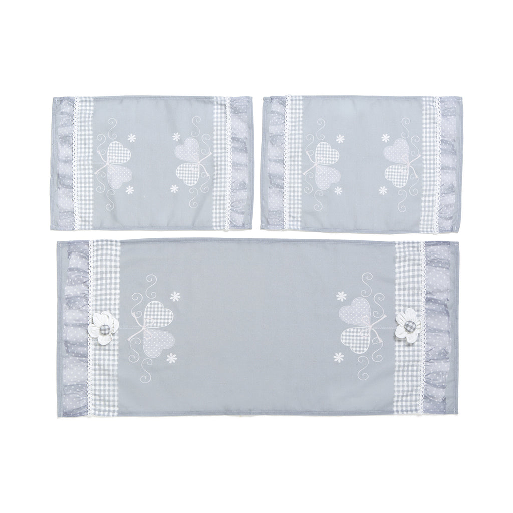 Set 3 Pezzi Centri+Runner Grigio