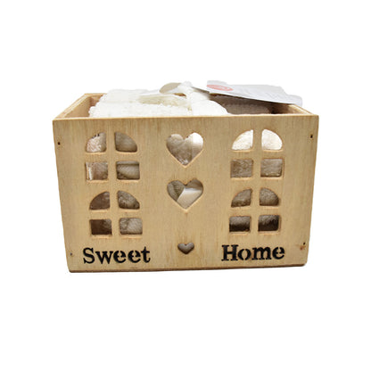Set 4 Lavette Spugna con Cassetta in Legno Liabel