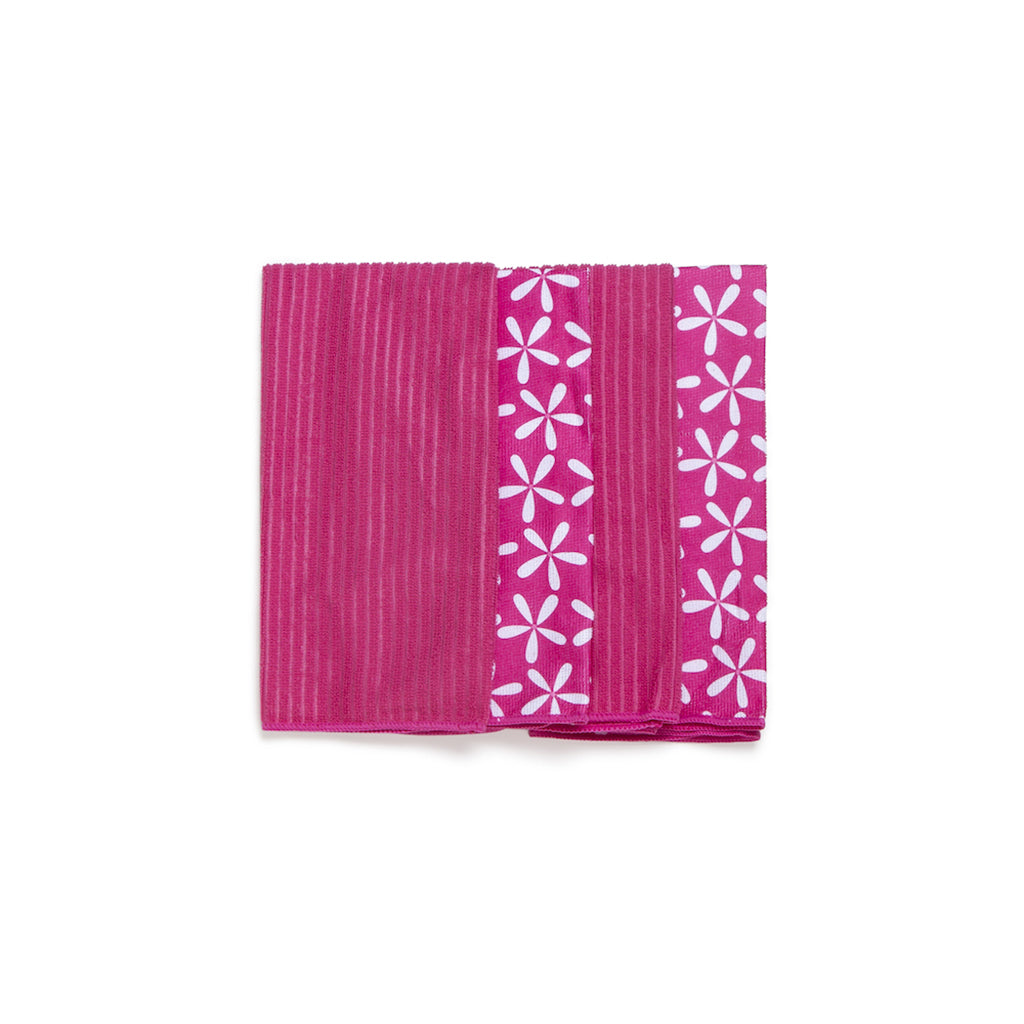 Set 4 Strofinacci in Microfibra Fuxia