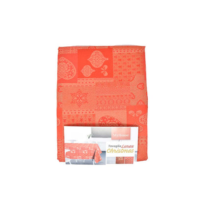 Tovaglia Rossa Lurex Natalizia Cuori x12