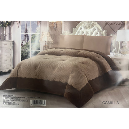 Trapunta matrimoniale in eco-pelliccia jacquard Camilla