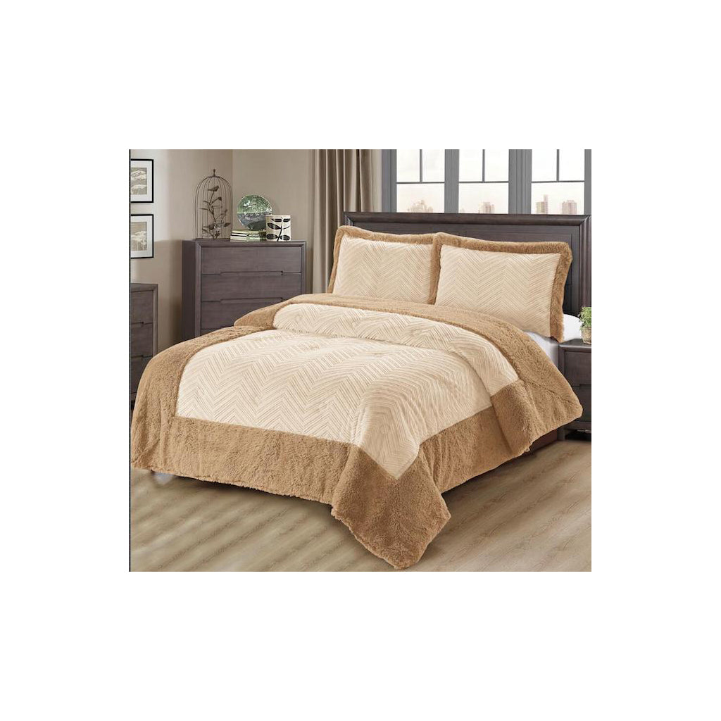 Trapunta matrimoniale in eco-pelliccia jacquard Camilla