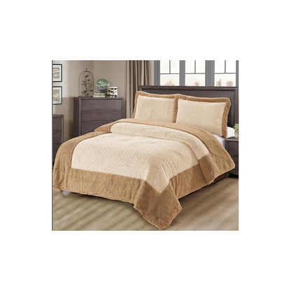 Trapunta matrimoniale in eco-pelliccia jacquard Camilla