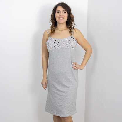 Camicia da Notte Cotone Donna Bretellina Lara Justin Pois 929