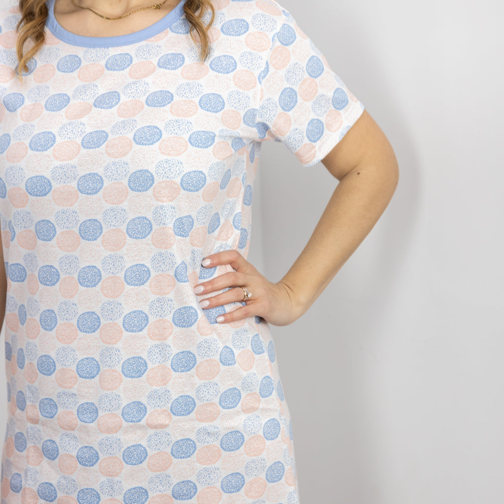 Camicia da Notte Cotone Donna Manica Corta Lara Justin Pom Pon 937