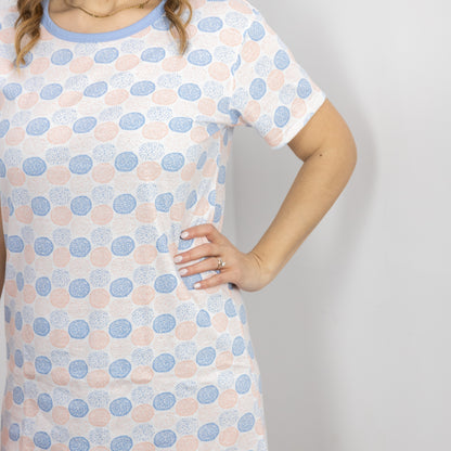 Camicia da Notte Cotone Donna Manica Corta Lara Justin Pom Pon 937