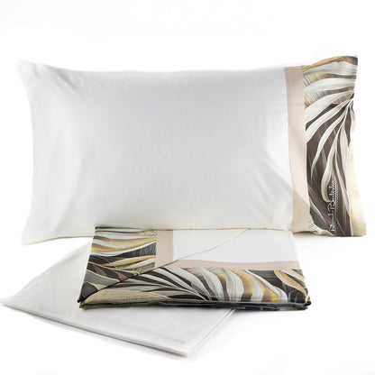 Set Lenzuola Cotone Matrimoniale Renato Balestra Jungle Grigio