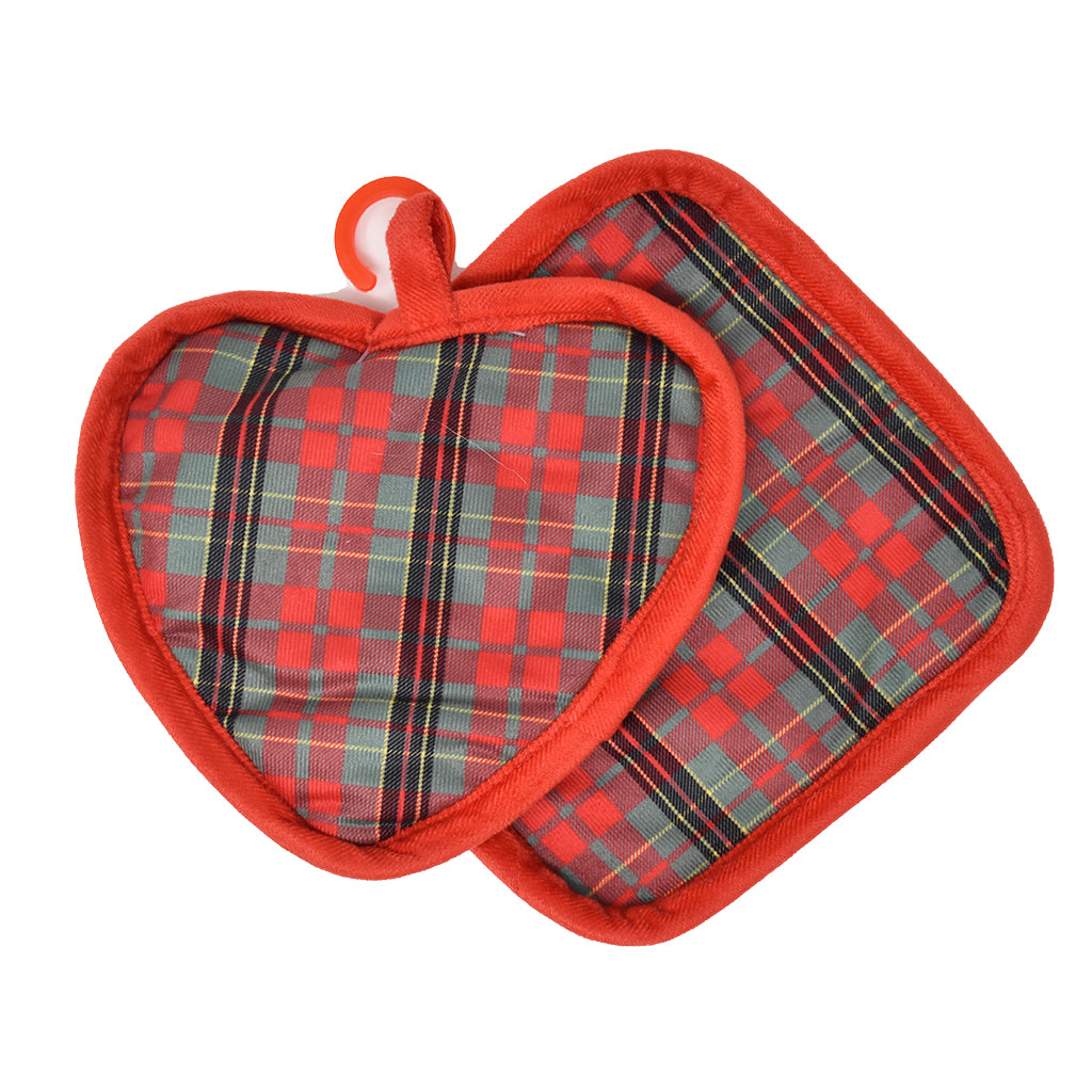 Coppia Presine Cuore Liabel Tartan Verde