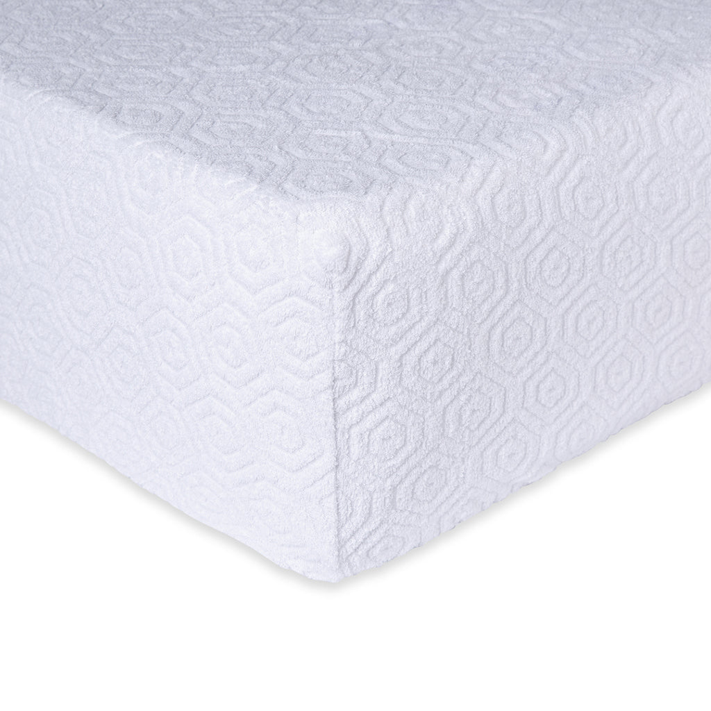 Coprimaterasso in Spugna Jacquard con Angoli Disegno Esagoni