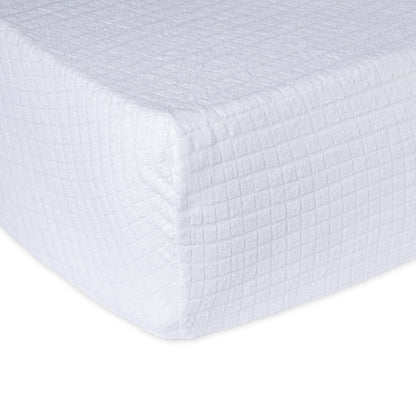 Coprimaterasso Elasticizzato in Spugna Jacquard con Angoli Disegno Quadretti