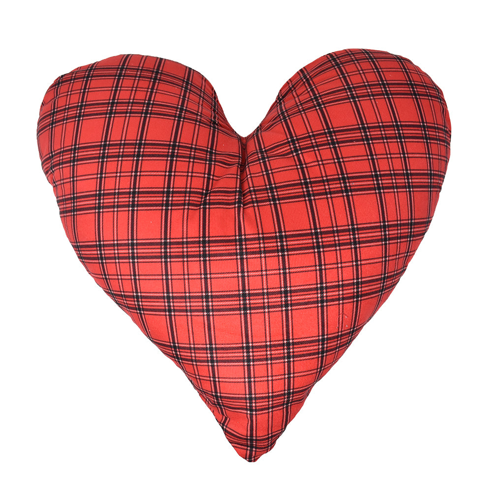 Cuscino Sagomato Cuore Liabel Tartan Nero
