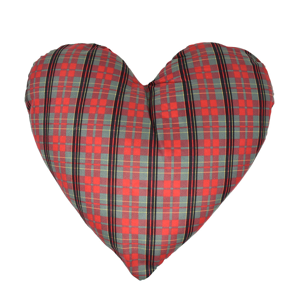 Cuscino Sagomato Cuore Liabel Tartan Verde