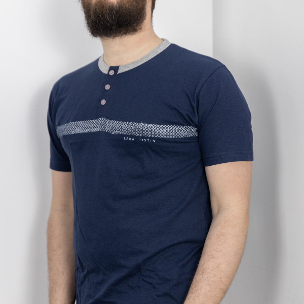 Pigiama Cotone Uomo Maniche Corte Pantaloncini Lara Justin Cerchi 1022