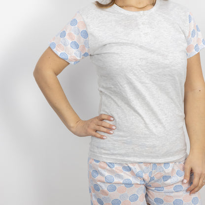 Pigiama Cotone Donna Maniche Corte Pantaloncini Lara Justin Pom Pon 936