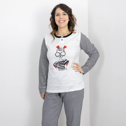 Pigiama Cotone Maniche Lunghe Donna Nacshua Baudelaire