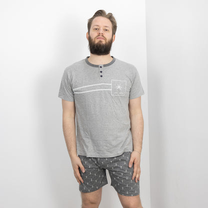 Pigiama Cotone Uomo Maniche Corte Pantaloncini Lara Justin Cavalluccio 1027