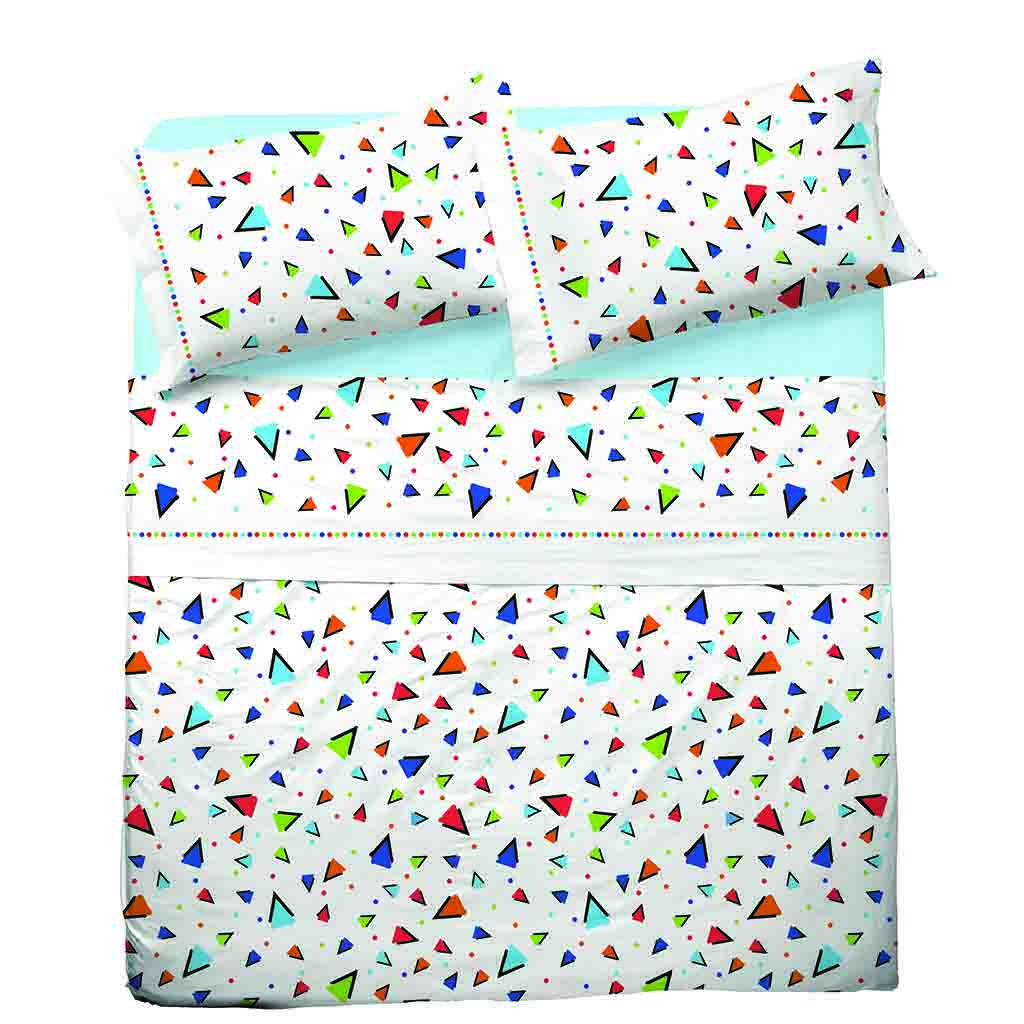 Completo Letto Matrimoniale Cotone Pompea Tetris